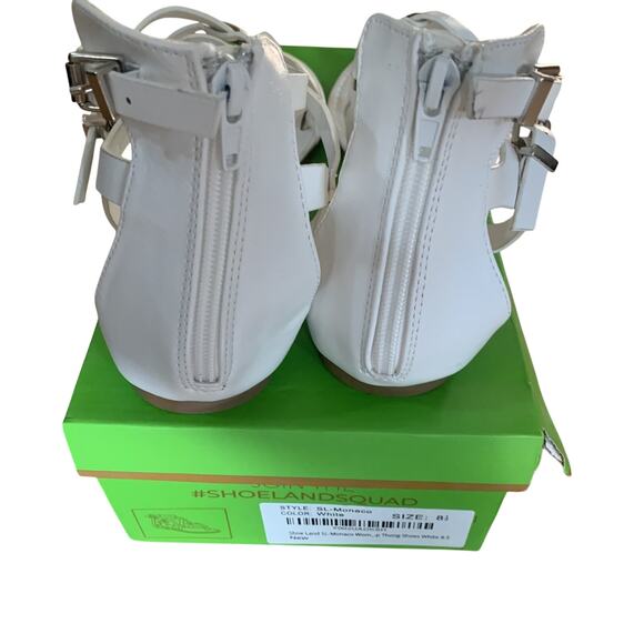 NWT SHOE LAND SL-MONACO WOMEN'S WHITE OPEN-TOE GLADIATOR ZIP BACK SANDALS 8.5 - Picture 9 of 11